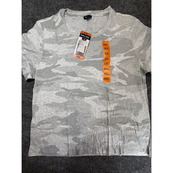 Splendid Shirt Womens XXL Gray Camo Round Neck Casual Tee Comfy Soft Modal New - Picture 1 of 10